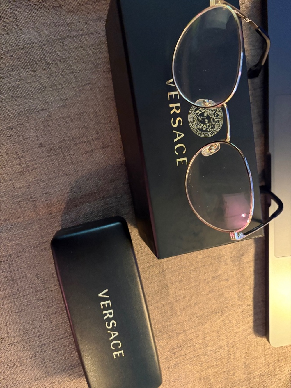 Versace Gold metal oversized glasses unisex